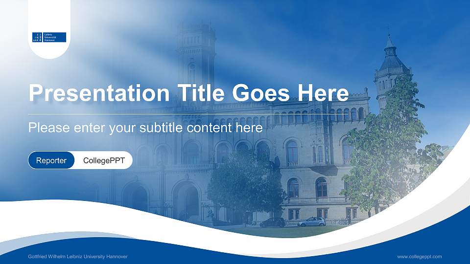 Gottfried Wilhelm Leibniz University Hannover Lecture Sharing and Networking Event PPT Template16:9 ratio PPT effect preview image