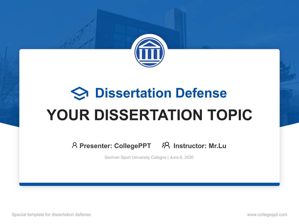 German Sport University Cologne Graduation Thesis Defense PPT Template4:3 ratio PPT effect preview image7