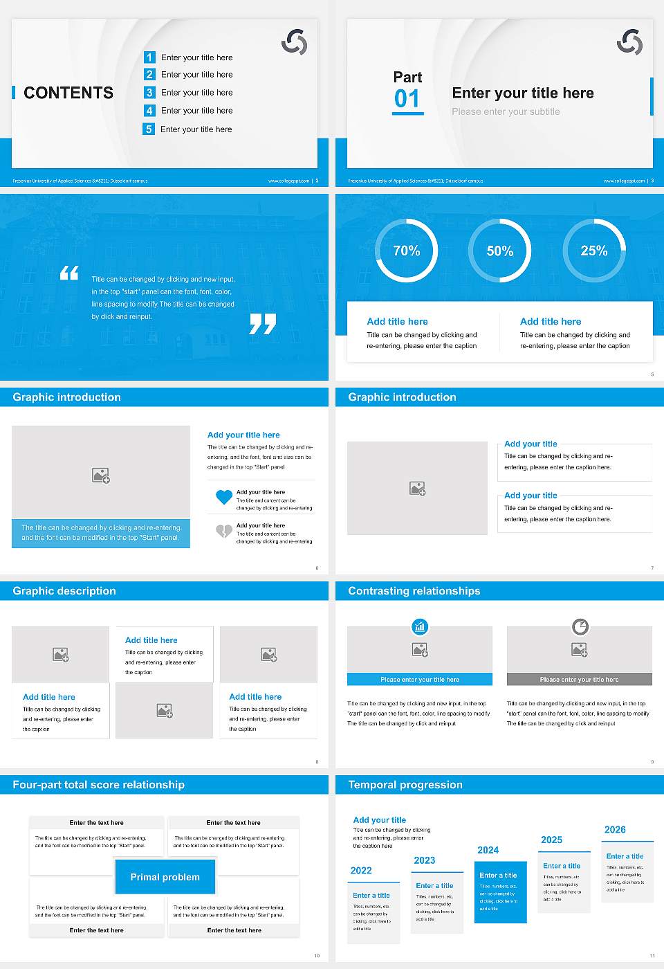 Fresenius University of Applied Sciences – Düsseldorf campus Thesis Proposal/Graduation Defense PPT Template16:9 ratio PPT effect preview image2
