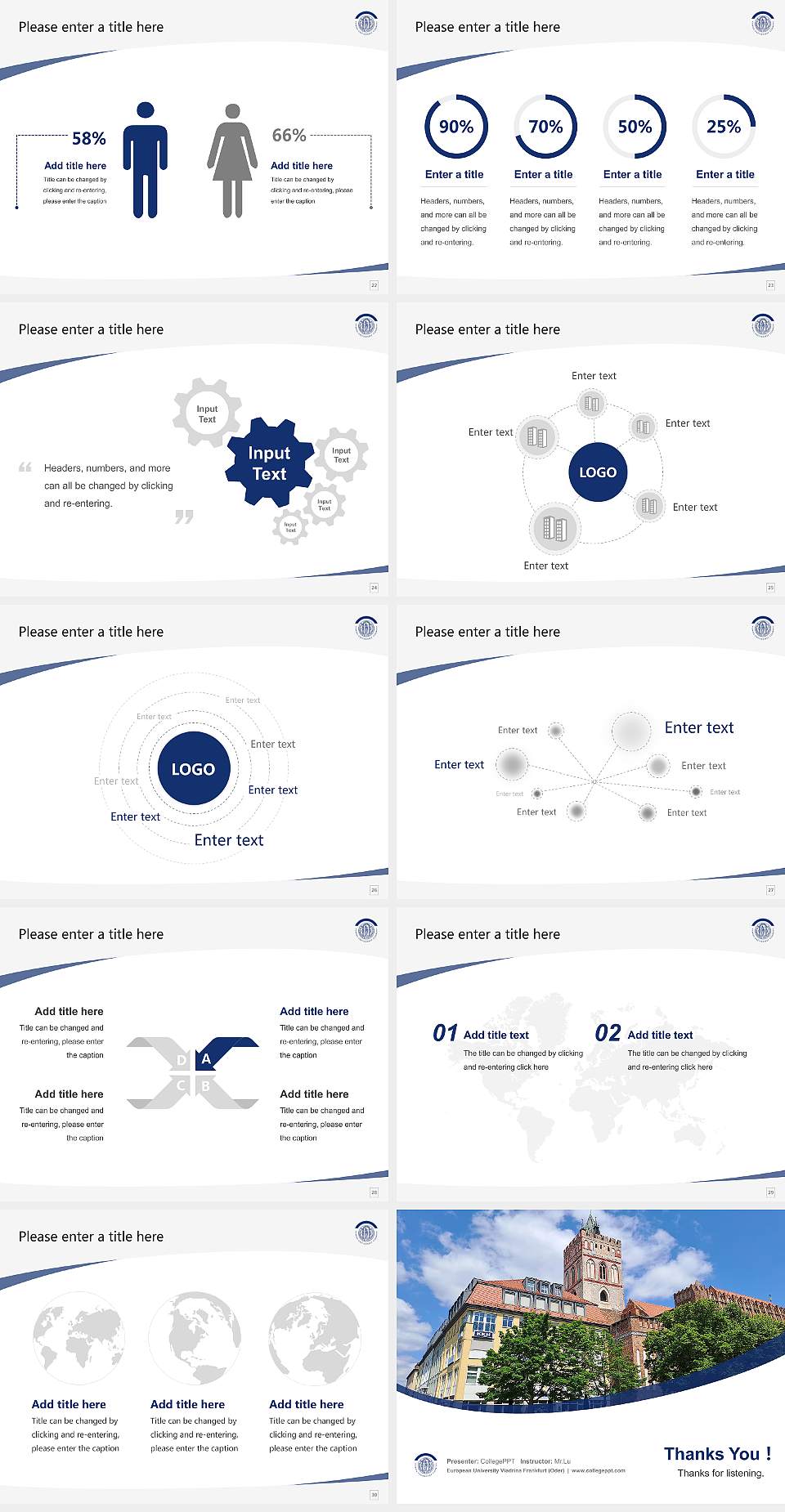 European University Viadrina Frankfurt (Oder) Course/Courseware Creation PPT Template4:3 ratio PPT effect preview image4