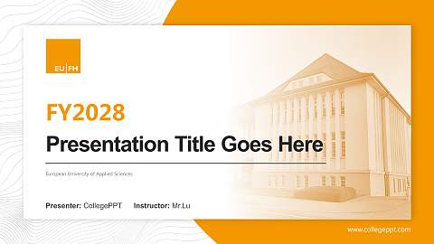 European University of Applied Sciences Academic Presentation/Research Findings Report PPT Template