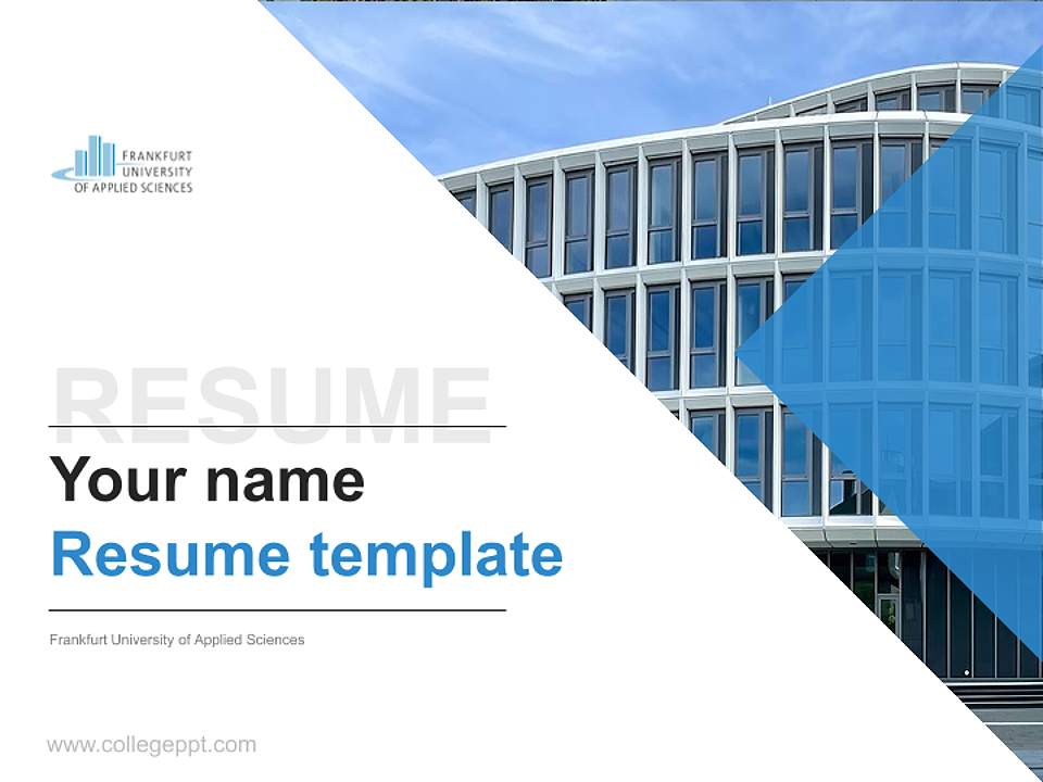 Frankfurt University of Applied Sciences Resume PPT Template4:3 ratio PPT effect preview image5