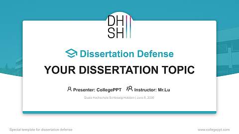 Duale Hochschule Schleswig-Holstein Graduation Thesis Defense PPT Template