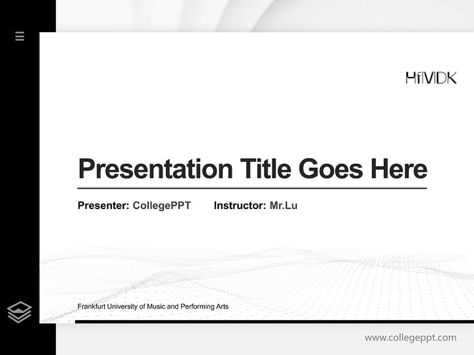 Frankfurt University of Music and Performing Arts Thesis Proposal/Graduation Defense PPT Template4:3 ratio PPT effect preview image5
