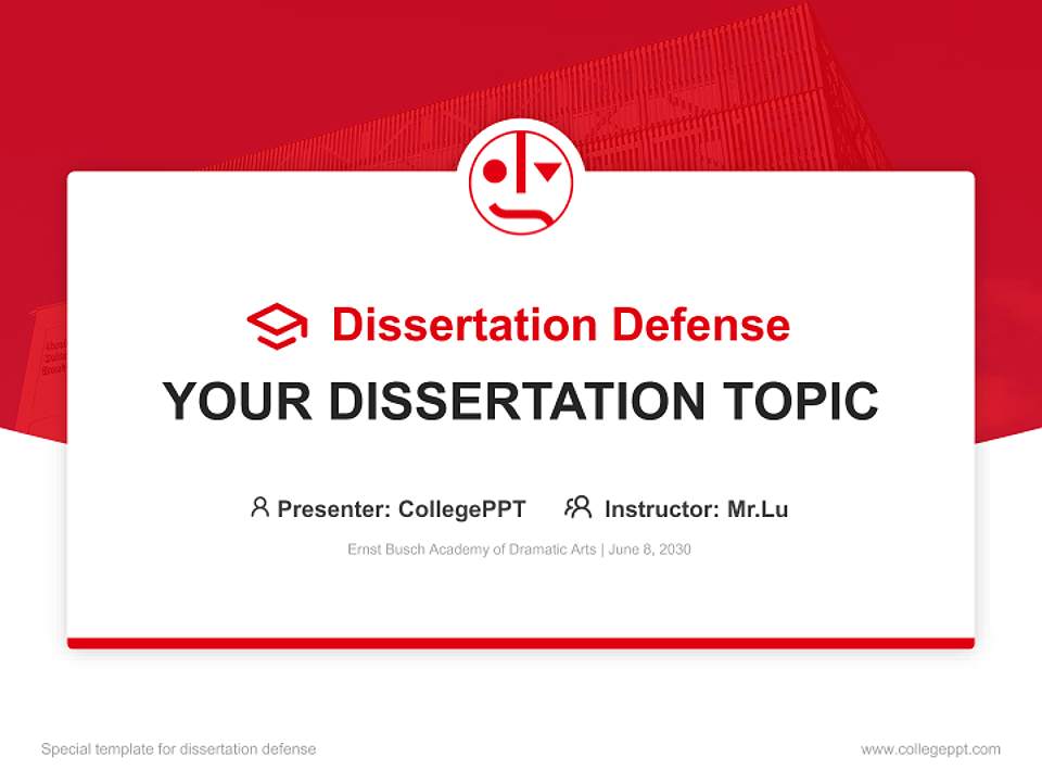 Ernst Busch Academy of Dramatic Arts Graduation Thesis Defense PPT Template4:3 ratio PPT effect preview image7