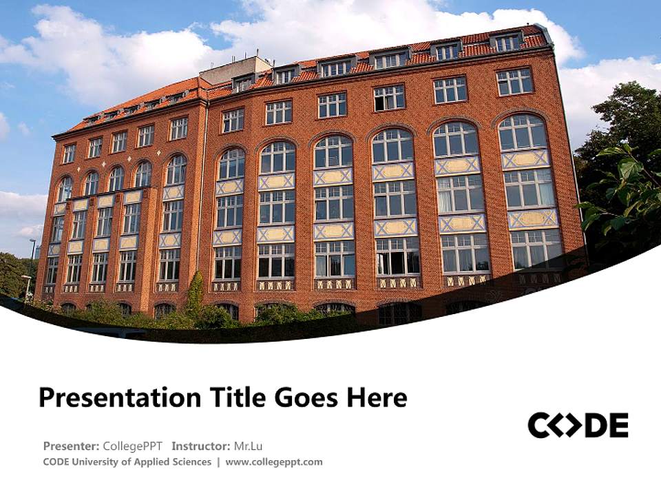 CODE University of Applied Sciences Course/Courseware Creation PPT Template4:3 ratio PPT effect preview image5