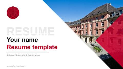 Heidelberg University – Bergheim campus Resume PPT Template
