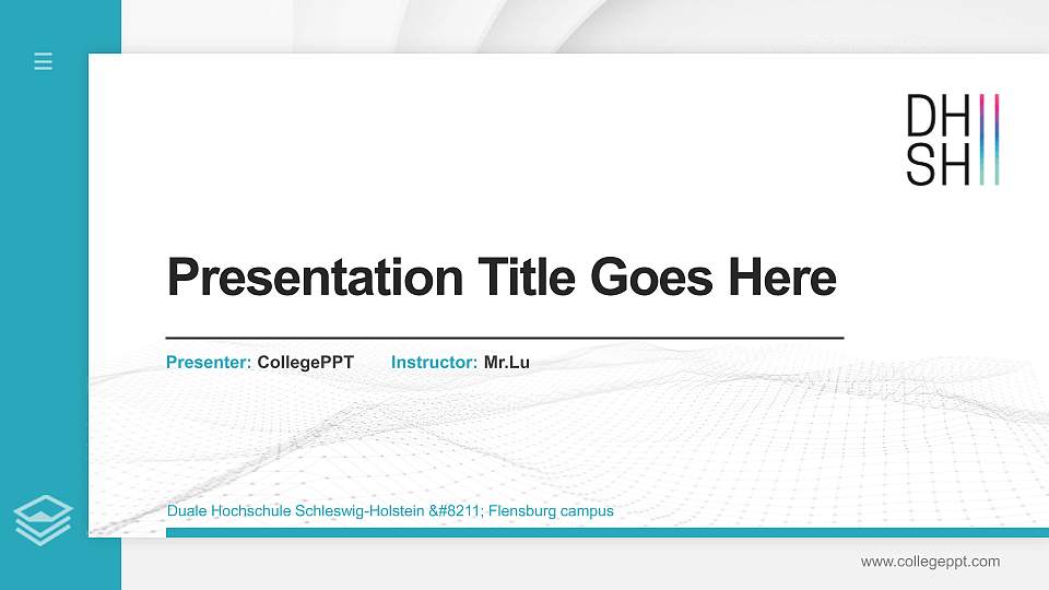 Duale Hochschule Schleswig-Holstein – Flensburg campus Thesis Proposal/Graduation Defense PPT Template16:9 ratio PPT effect preview image