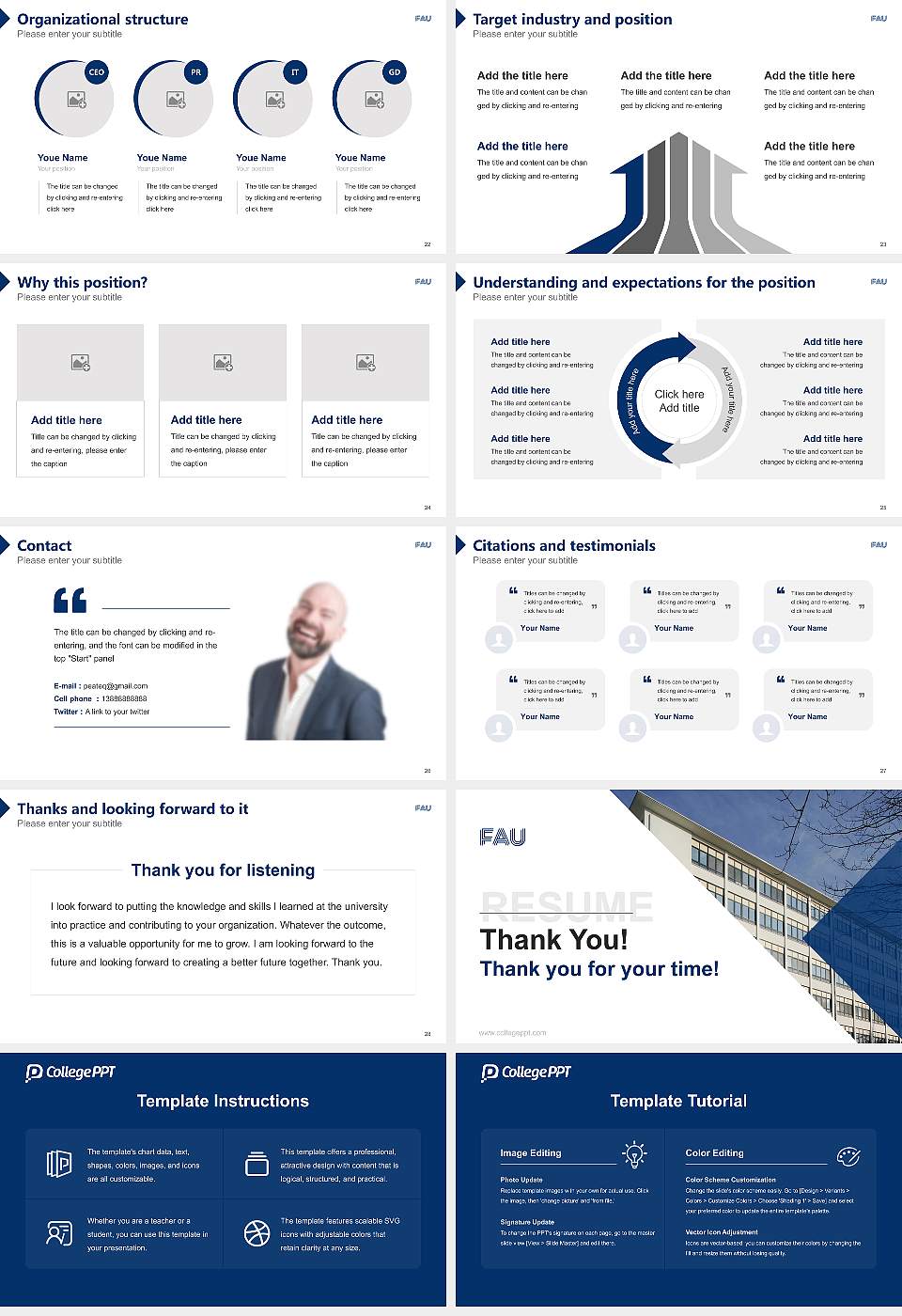 Friedrich Alexander University Erlangen-Nuremberg – Fürth campus Resume PPT Template16:9 ratio PPT effect preview image4