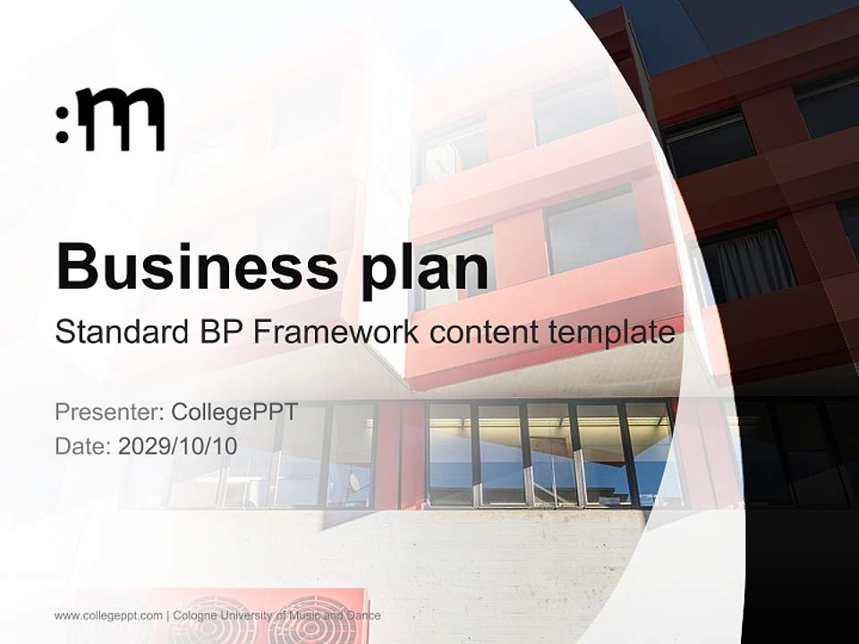 Cologne University of Music and Dance Competition/Entrepreneurship Contest PPT Template4:3 ratio PPT effect preview image9