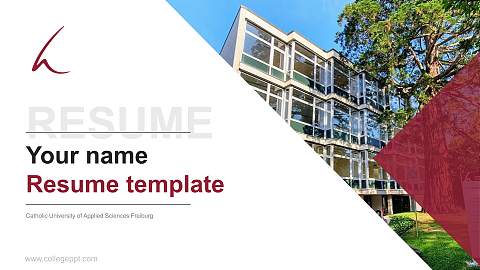 Catholic University of Applied Sciences Freiburg Resume PPT Template