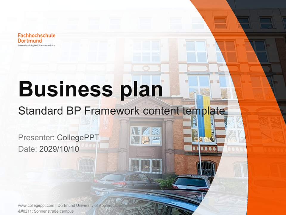 Dortmund University of Applied Sciences and Arts – Sonnenstraße campus Competition/Entrepreneurship Contest PPT Template4:3 ratio PPT effect preview image9