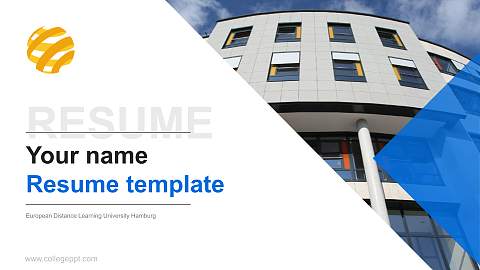 European Distance Learning University Hamburg Resume PPT Template