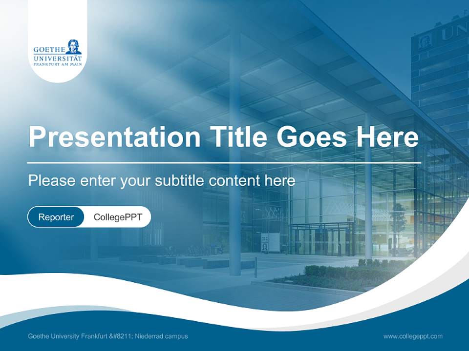 Goethe University Frankfurt – Niederrad campus Lecture Sharing and Networking Event PPT Template4:3 ratio PPT effect preview image4