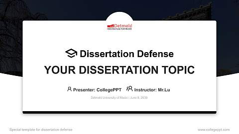 Detmold University of Music Graduation Thesis Defense PPT Template