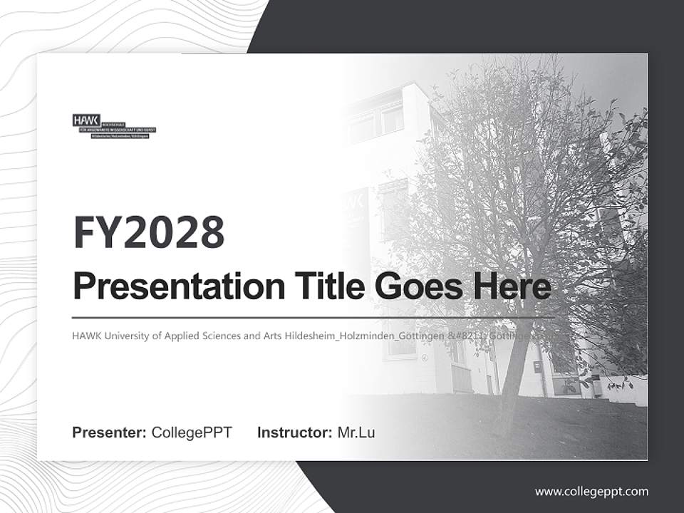 HAWK University of Applied Sciences and Arts Hildesheim_Holzminden_Göttingen – Göttinge campus Academic Presentation/Research Findings Report PPT Template4:3 ratio PPT effect preview image5