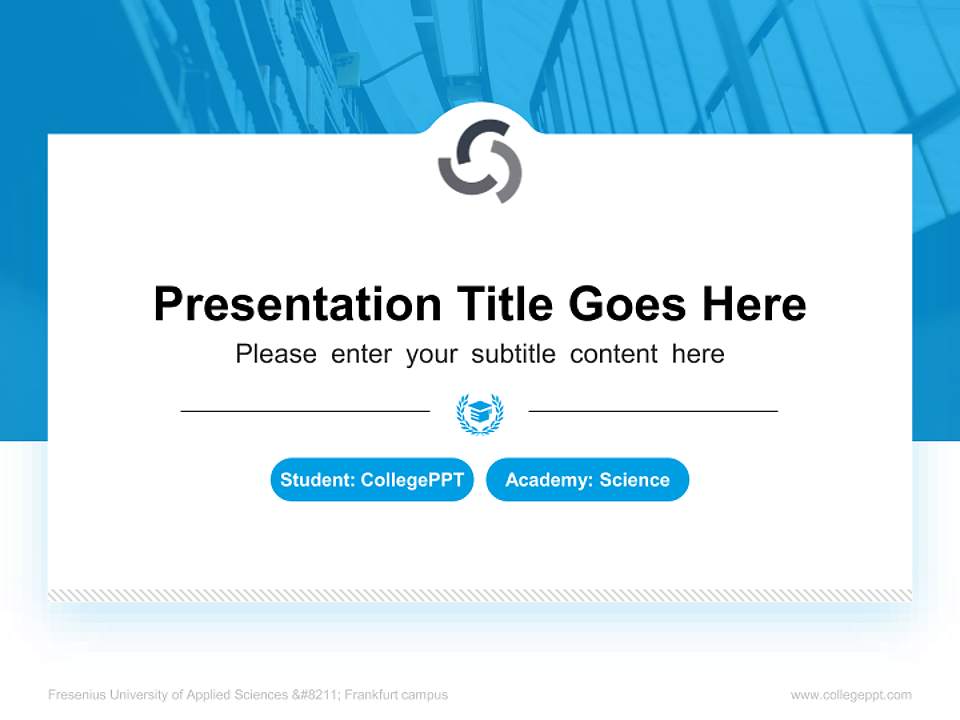 Fresenius University of Applied Sciences – Frankfurt campus National Scholarship Defense PPT Template4:3 ratio PPT effect preview image4