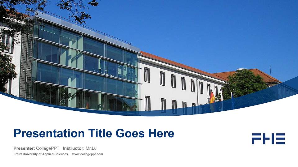 Erfurt University of Applied Sciences Course/Courseware Creation PPT Template16:9 ratio PPT effect preview image