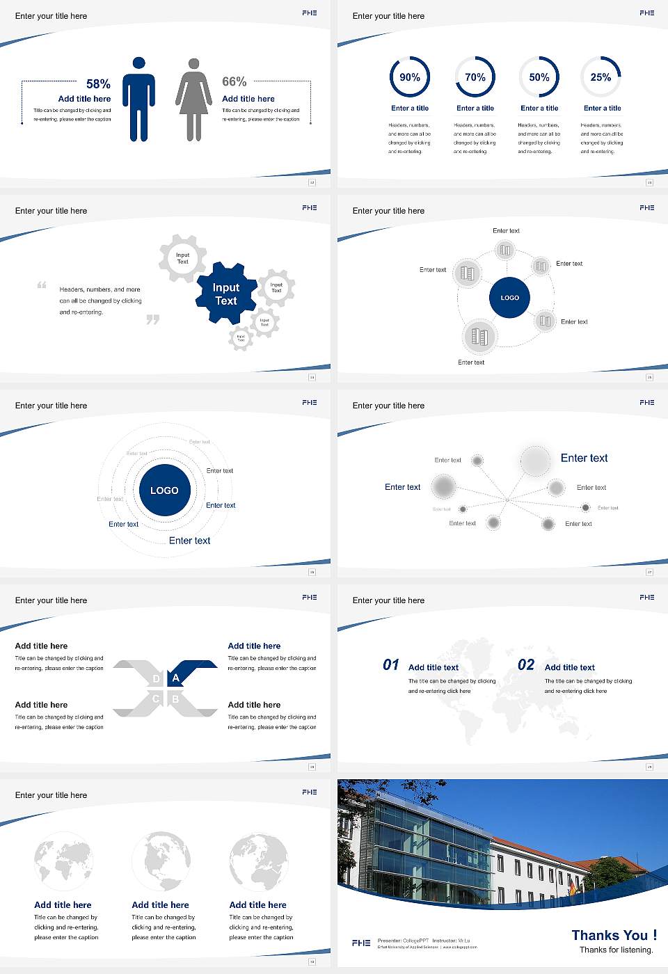 Erfurt University of Applied Sciences Course/Courseware Creation PPT Template16:9 ratio PPT effect preview image4