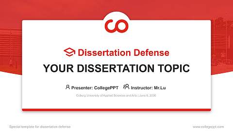 Coburg University of Applied Sciences and Arts Graduation Thesis Defense PPT Template