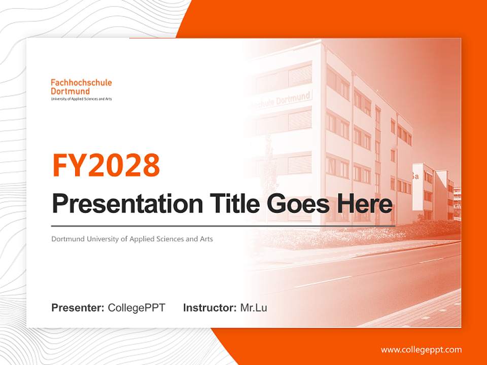 Dortmund University of Applied Sciences and Arts Academic Presentation/Research Findings Report PPT Template4:3 ratio PPT effect preview image5