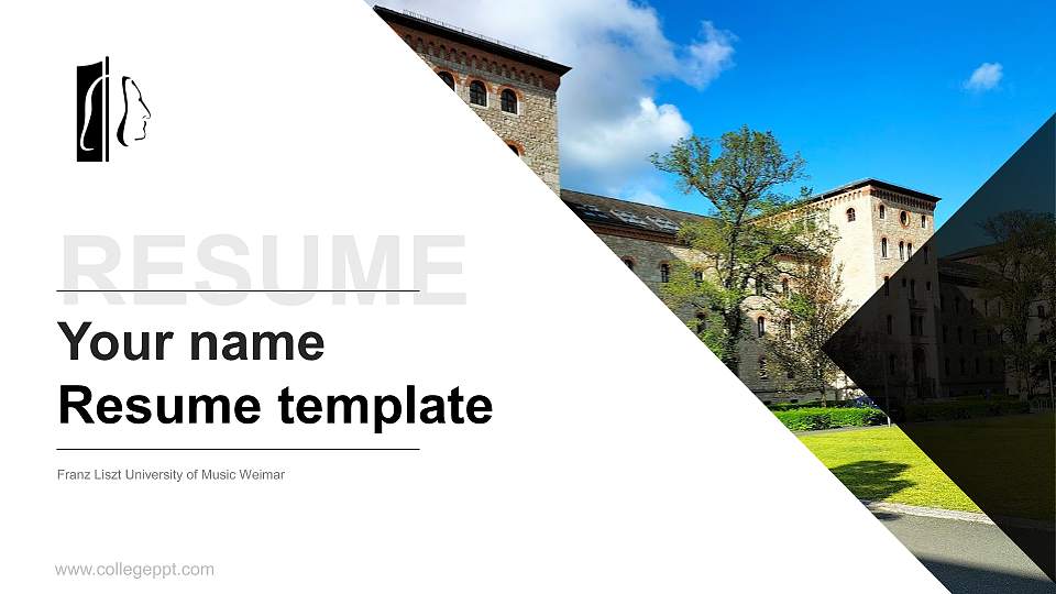 Franz Liszt University of Music Weimar Resume PPT Template16:9 ratio PPT effect preview image