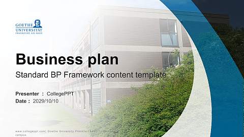 Goethe University Frankfurt – Ginnheim campus Competition/Entrepreneurship Contest PPT Template