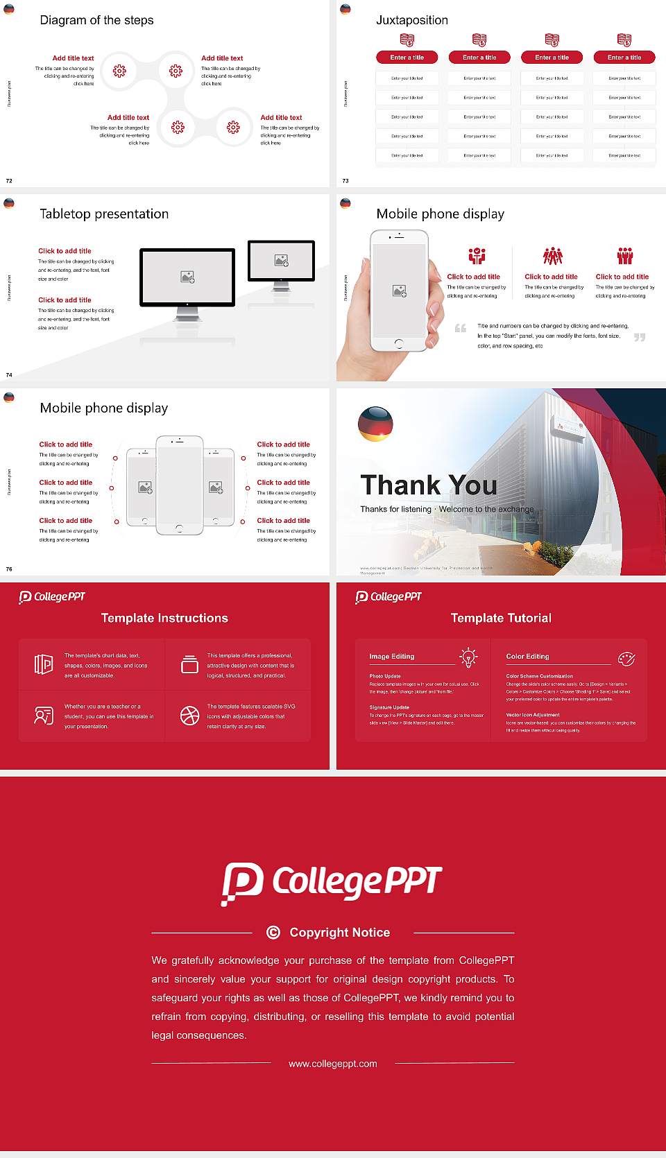German University for Prevention and Health Management Competition/Entrepreneurship Contest PPT Template16:9 ratio PPT effect preview image9