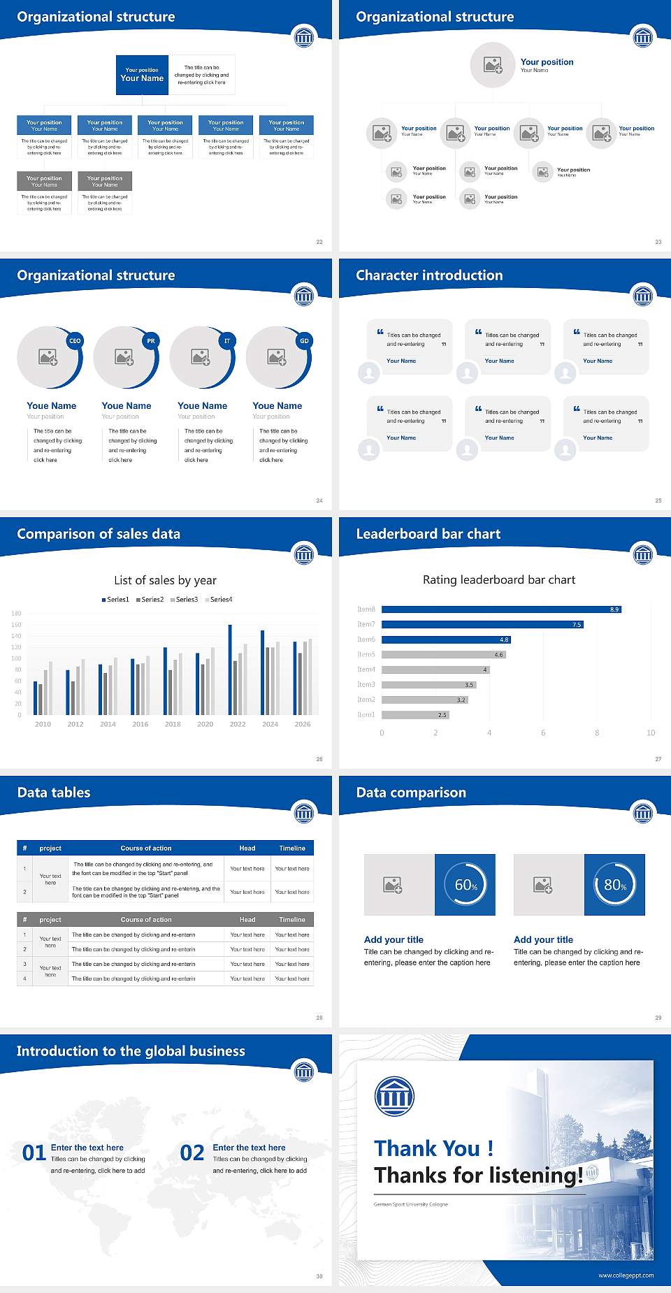 German Sport University Cologne Academic Presentation/Research Findings Report PPT Template4:3 ratio PPT effect preview image4