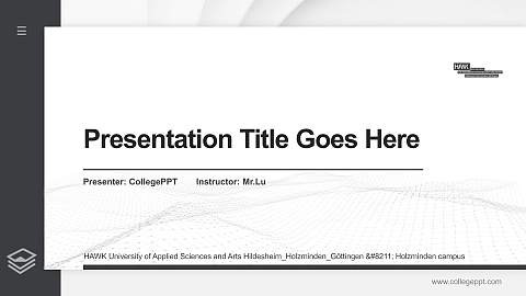 HAWK University of Applied Sciences and Arts Hildesheim_Holzminden_Göttingen – Holzminden campus Thesis Proposal/Graduation Defense PPT Template