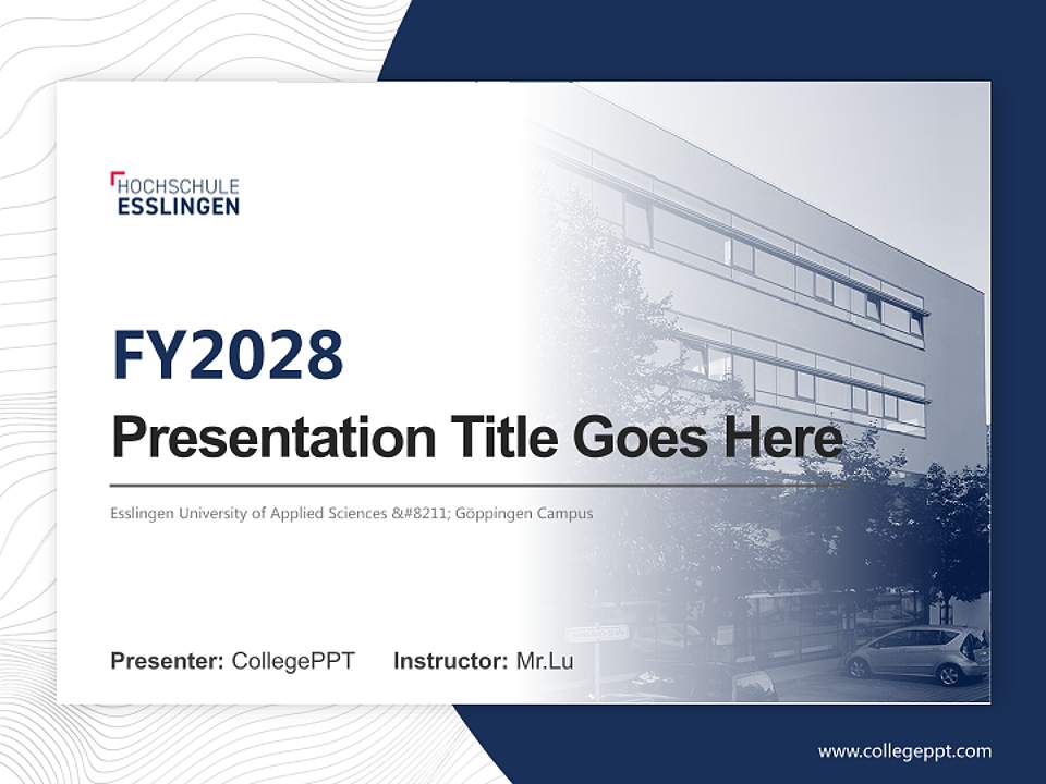 Esslingen University of Applied Sciences – Göppingen Campus Academic Presentation/Research Findings Report PPT Template4:3 ratio PPT effect preview image5