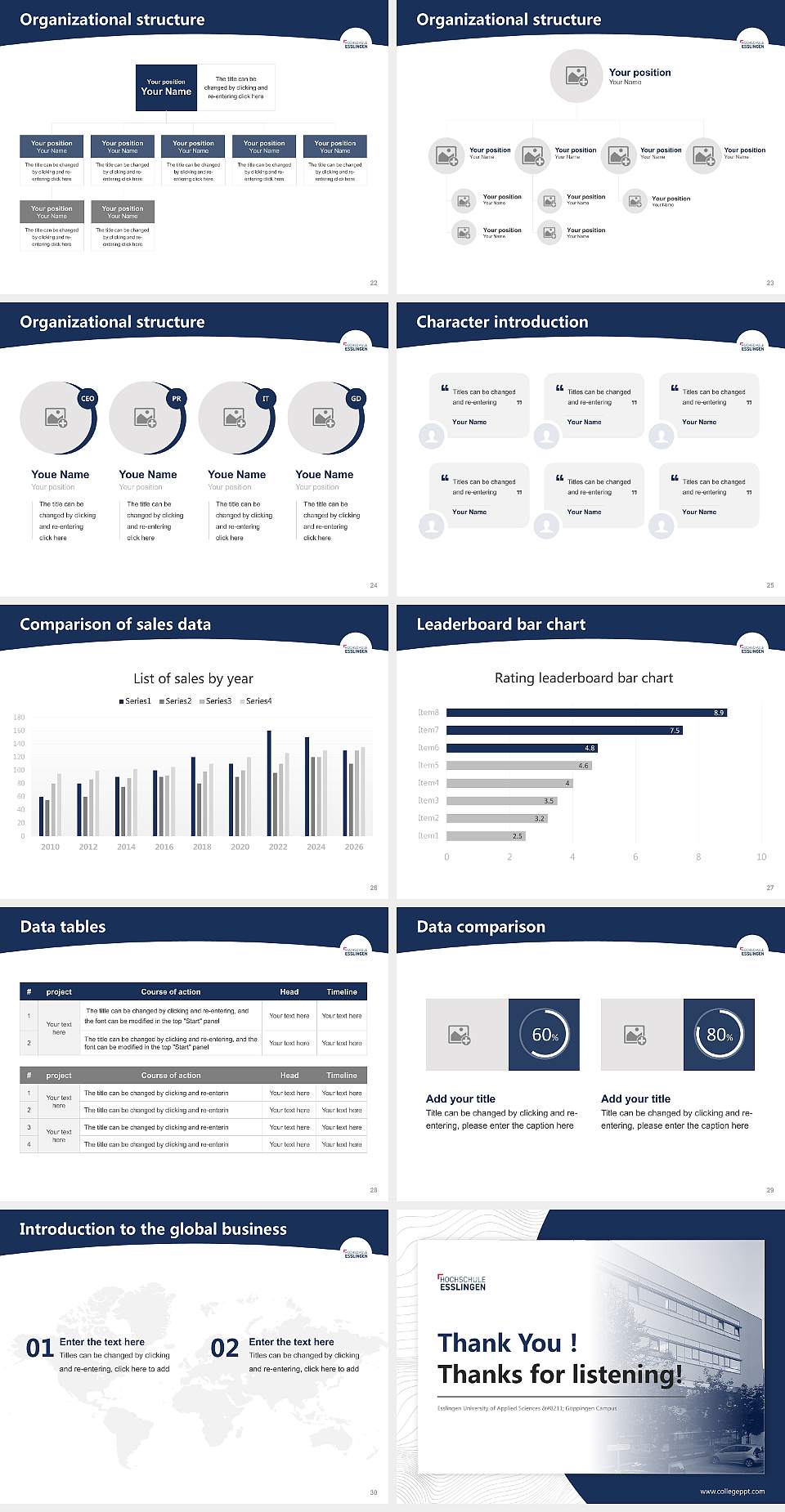 Esslingen University of Applied Sciences – Göppingen Campus Academic Presentation/Research Findings Report PPT Template4:3 ratio PPT effect preview image4