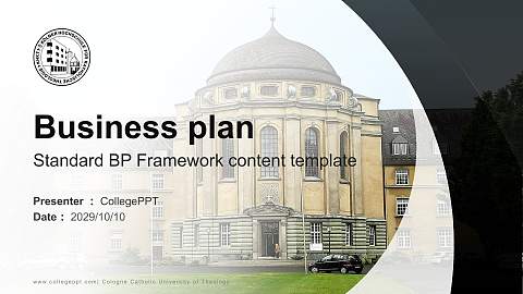 Cologne Catholic University of Theology Competition/Entrepreneurship Contest PPT Template