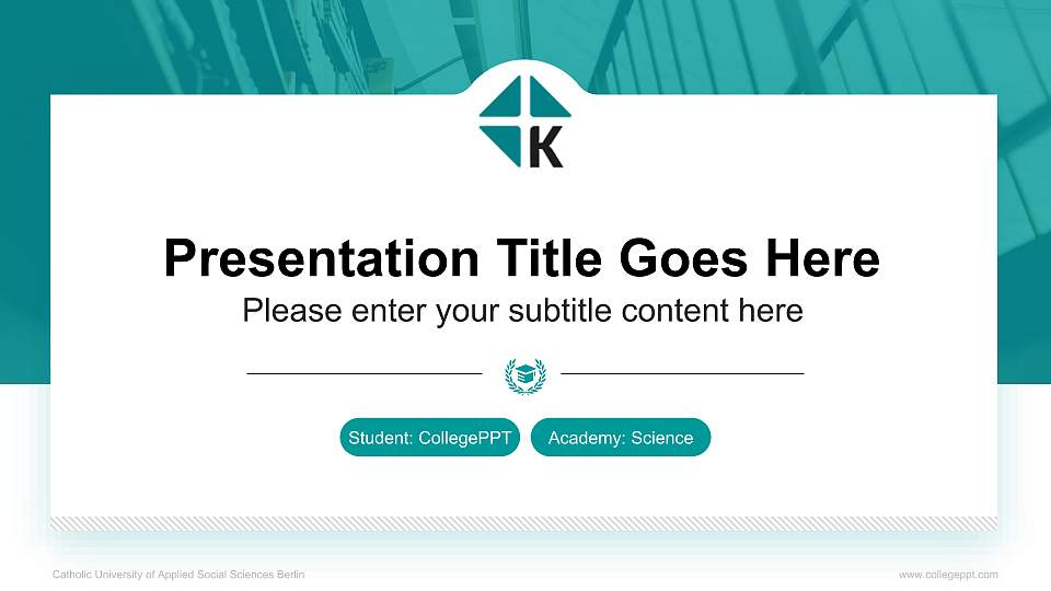 Catholic University of Applied Social Sciences Berlin National Scholarship Defense PPT Template16:9 ratio PPT effect preview image