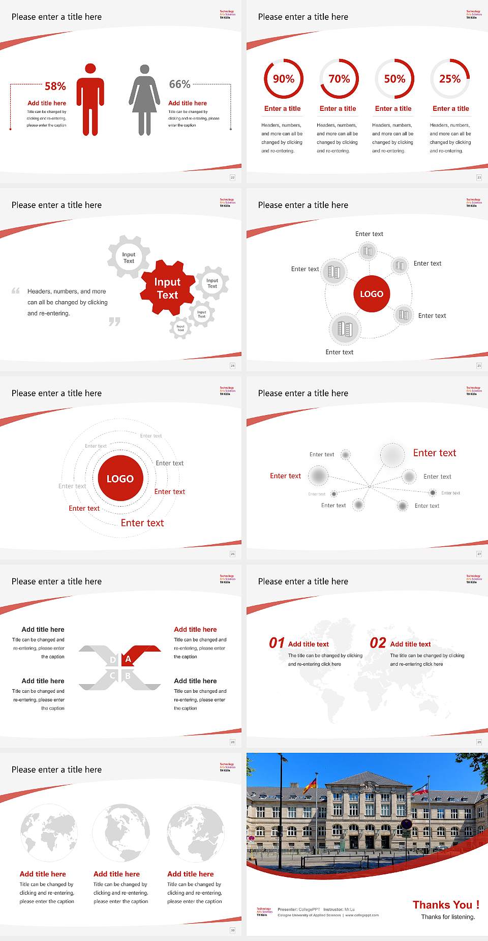 Cologne University of Applied Sciences Course/Courseware Creation PPT Template4:3 ratio PPT effect preview image4