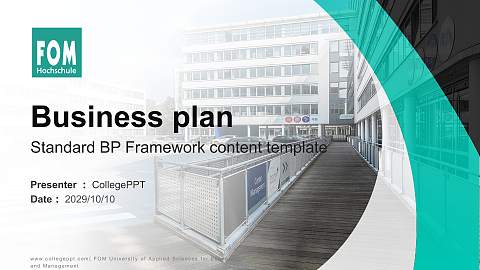 FOM University of Applied Sciences for Economics and Management Competition/Entrepreneurship Contest PPT Template