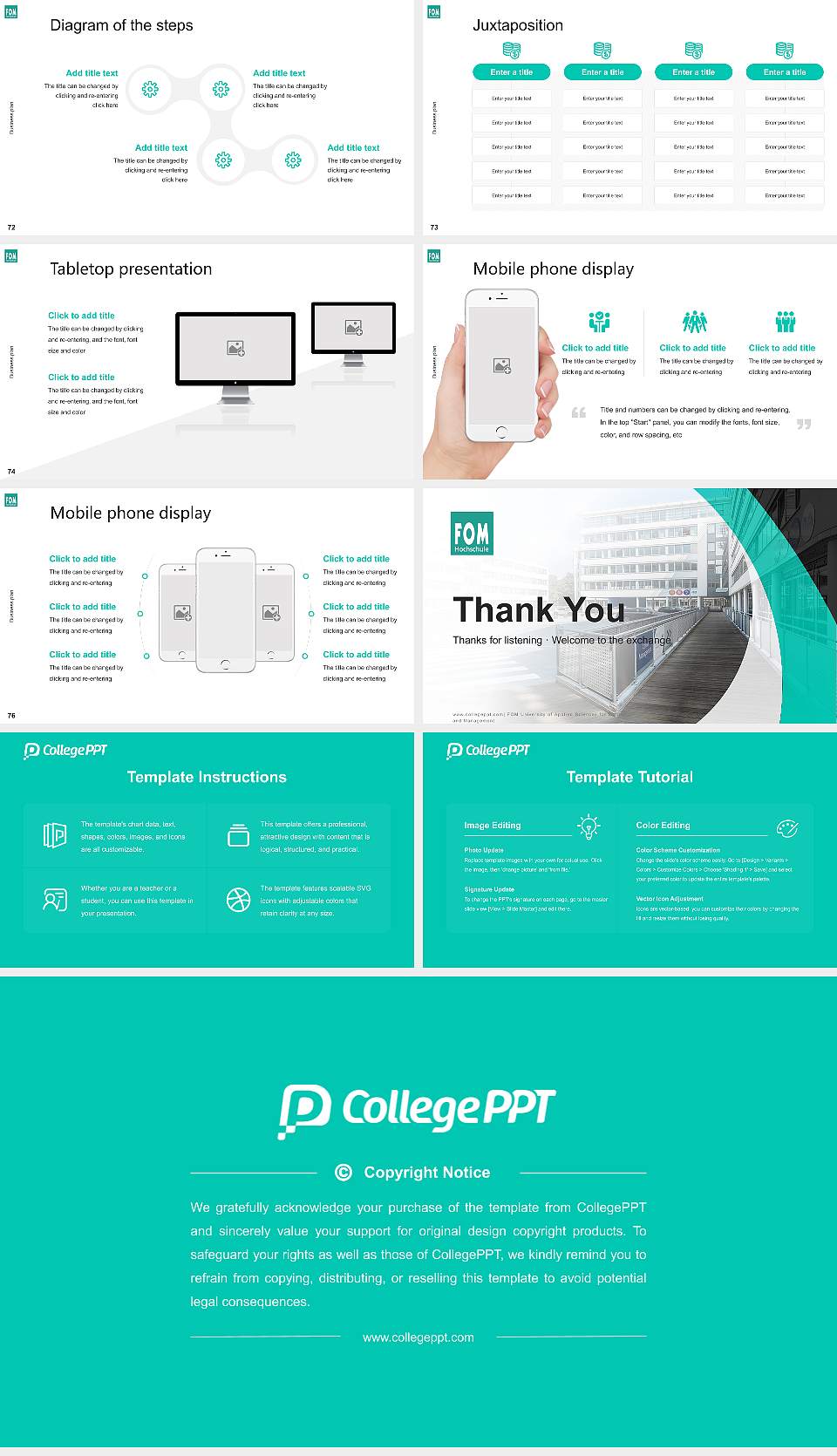 FOM University of Applied Sciences for Economics and Management Competition/Entrepreneurship Contest PPT Template16:9 ratio PPT effect preview image9