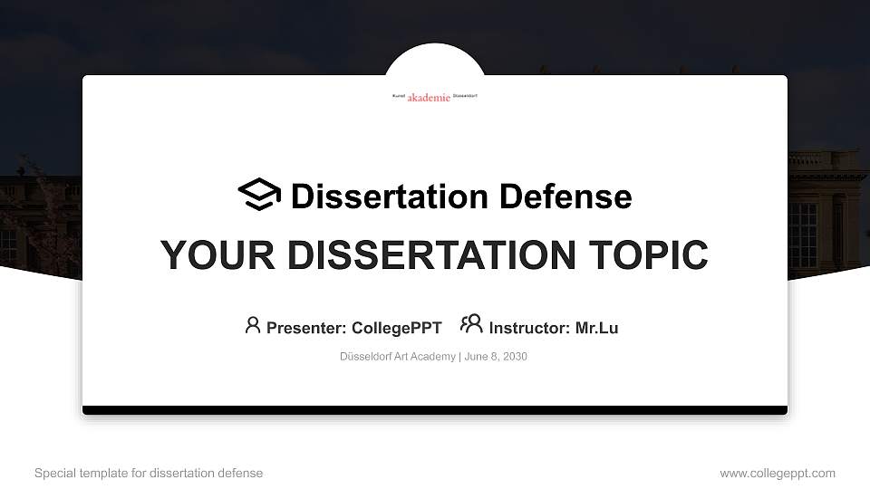 Düsseldorf Art Academy Graduation Thesis Defense PPT Template16:9 ratio PPT effect preview image