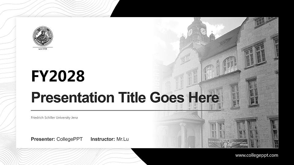 Friedrich Schiller University Jena Academic Presentation/Research Findings Report PPT Template16:9 ratio PPT effect preview image