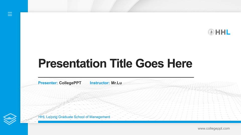 HHL Leipzig Graduate School of Management Thesis Proposal/Graduation Defense PPT Template16:9 ratio PPT effect preview image