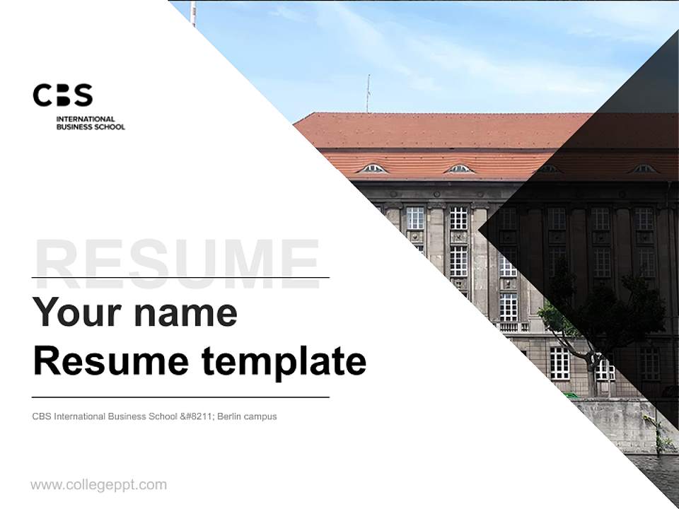 CBS International Business School – Berlin campus Resume PPT Template4:3 ratio PPT effect preview image5