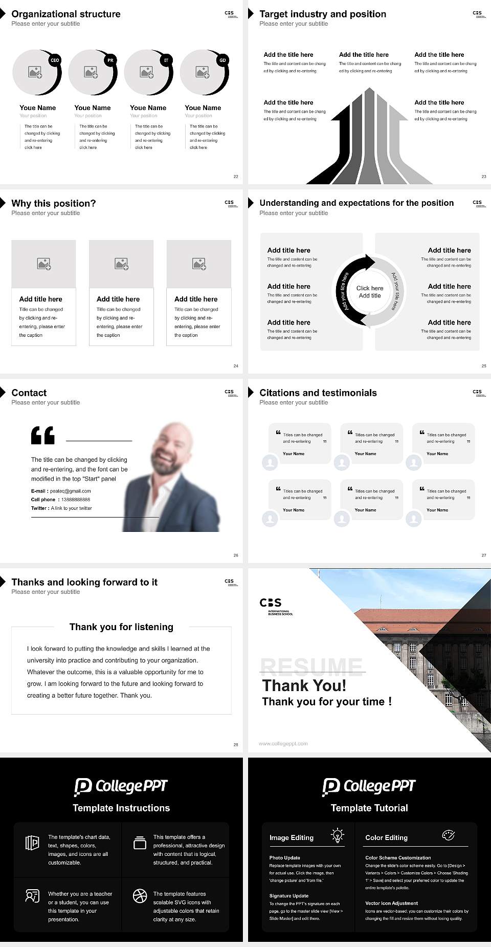 CBS International Business School – Berlin campus Resume PPT Template4:3 ratio PPT effect preview image4