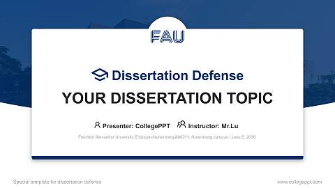 Friedrich Alexander University Erlangen-Nuremberg – Nuremberg campus Graduation Thesis Defense PPT Template