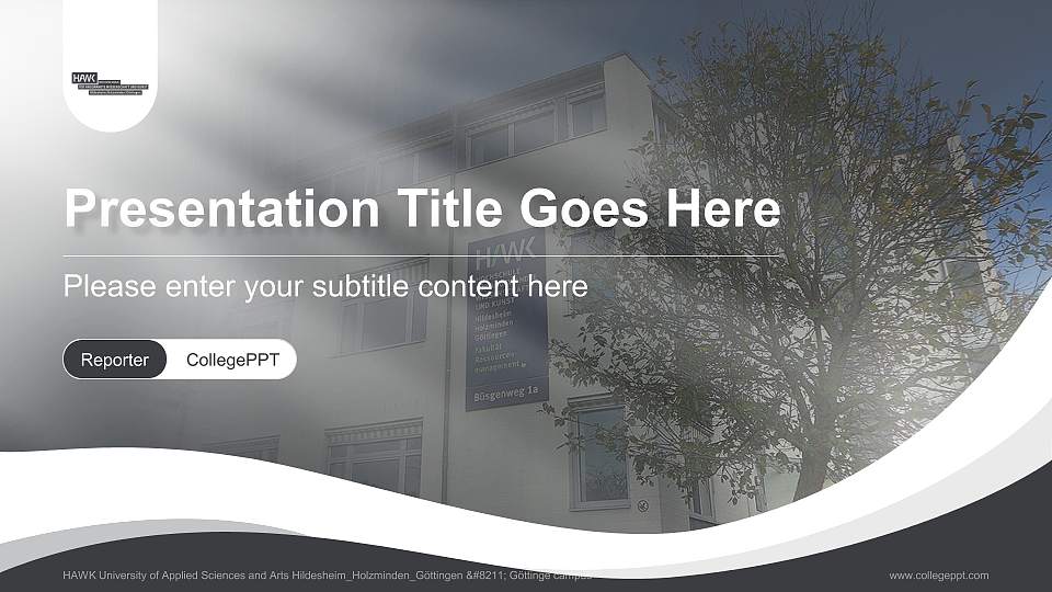 HAWK University of Applied Sciences and Arts Hildesheim_Holzminden_Göttingen – Göttinge campus Lecture Sharing and Networking Event PPT Template16:9 ratio PPT effect preview image