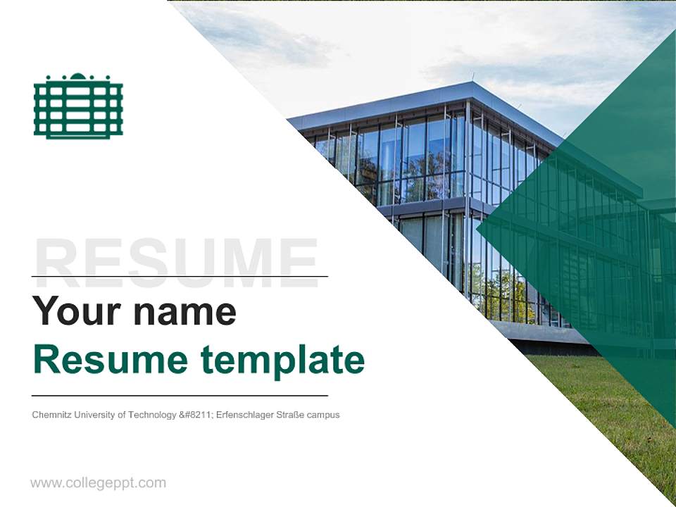 Chemnitz University of Technology – Erfenschlager Straße campus Resume PPT Template4:3 ratio PPT effect preview image5