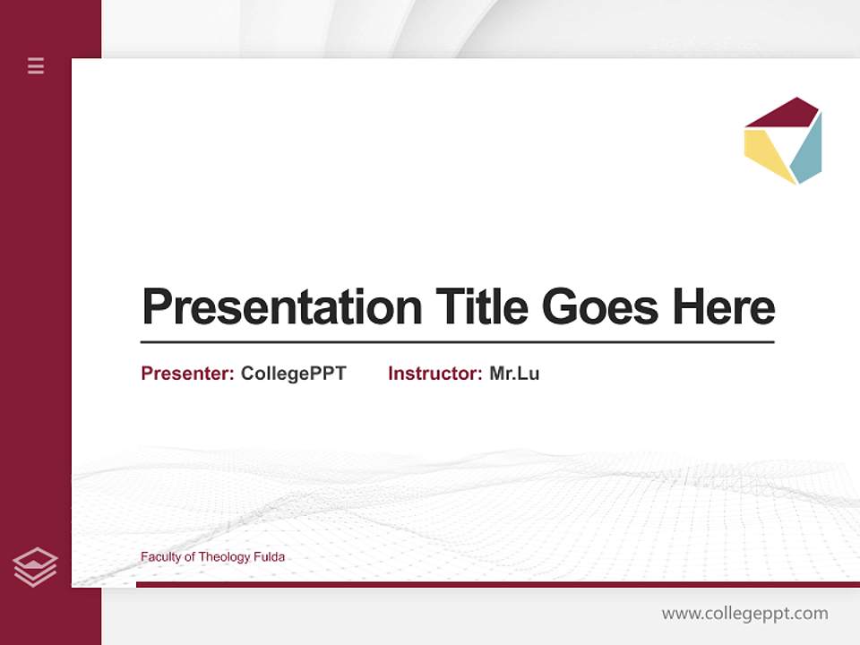 Faculty of Theology Fulda Thesis Proposal/Graduation Defense PPT Template4:3 ratio PPT effect preview image5
