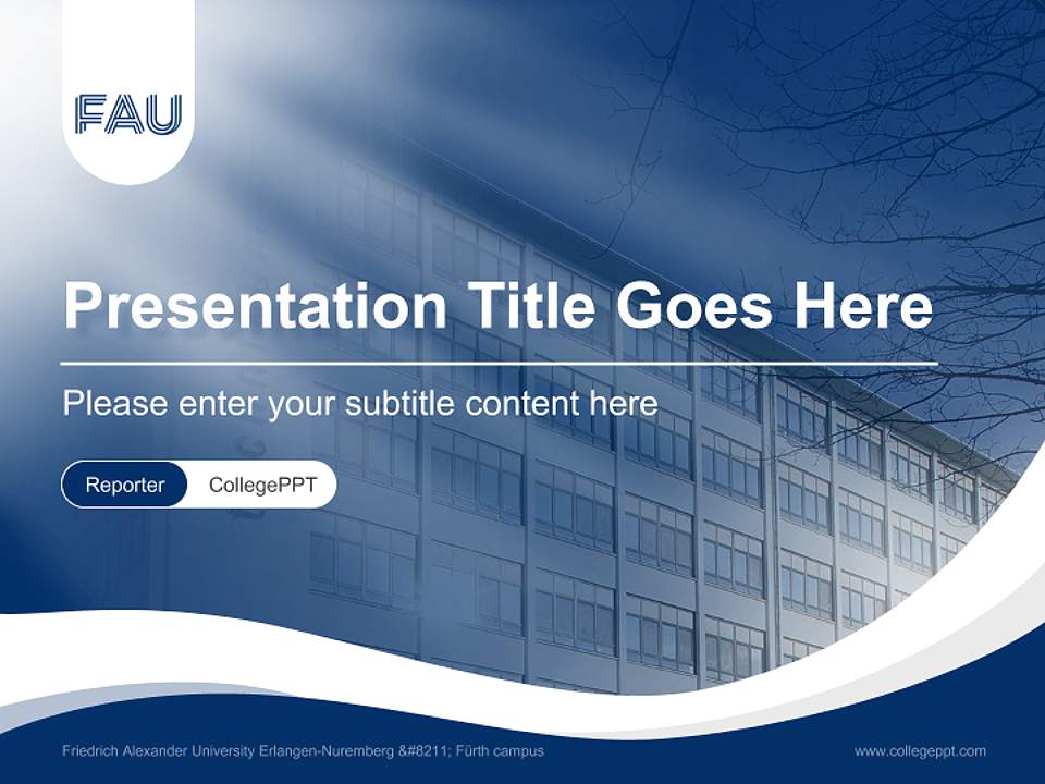 Friedrich Alexander University Erlangen-Nuremberg – Fürth campus Lecture Sharing and Networking Event PPT Template4:3 ratio PPT effect preview image4