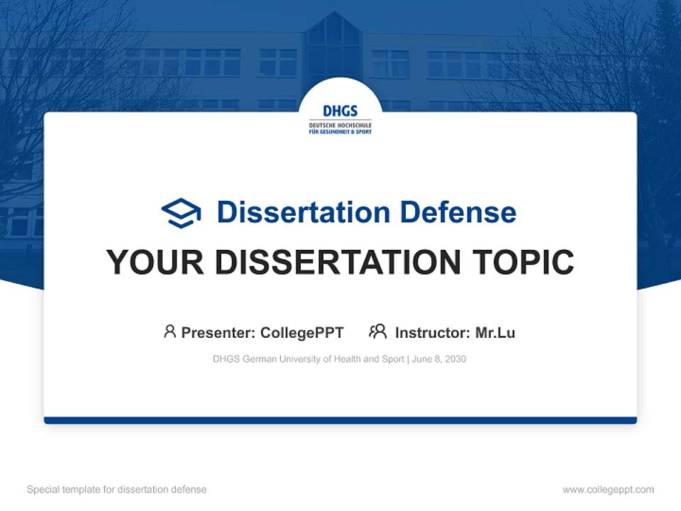 DHGS German University of Health and Sport Graduation Thesis Defense PPT Template4:3 ratio PPT effect preview image7
