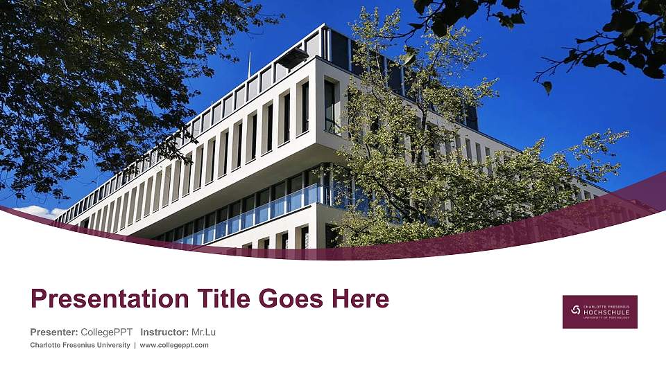 Charlotte Fresenius University Course/Courseware Creation PPT Template16:9 ratio PPT effect preview image