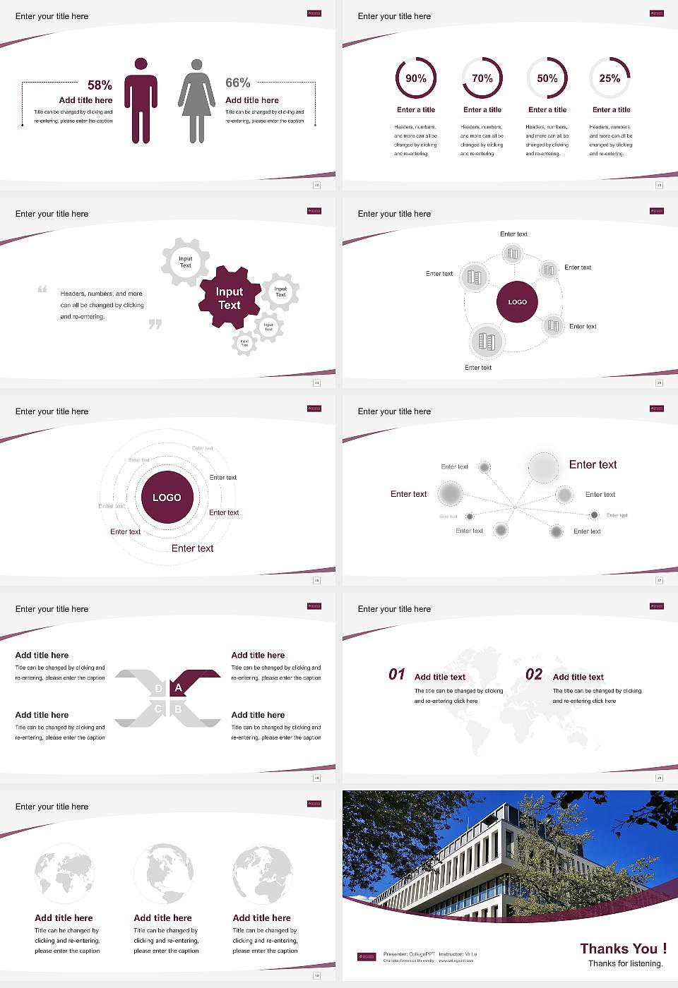Charlotte Fresenius University Course/Courseware Creation PPT Template16:9 ratio PPT effect preview image4